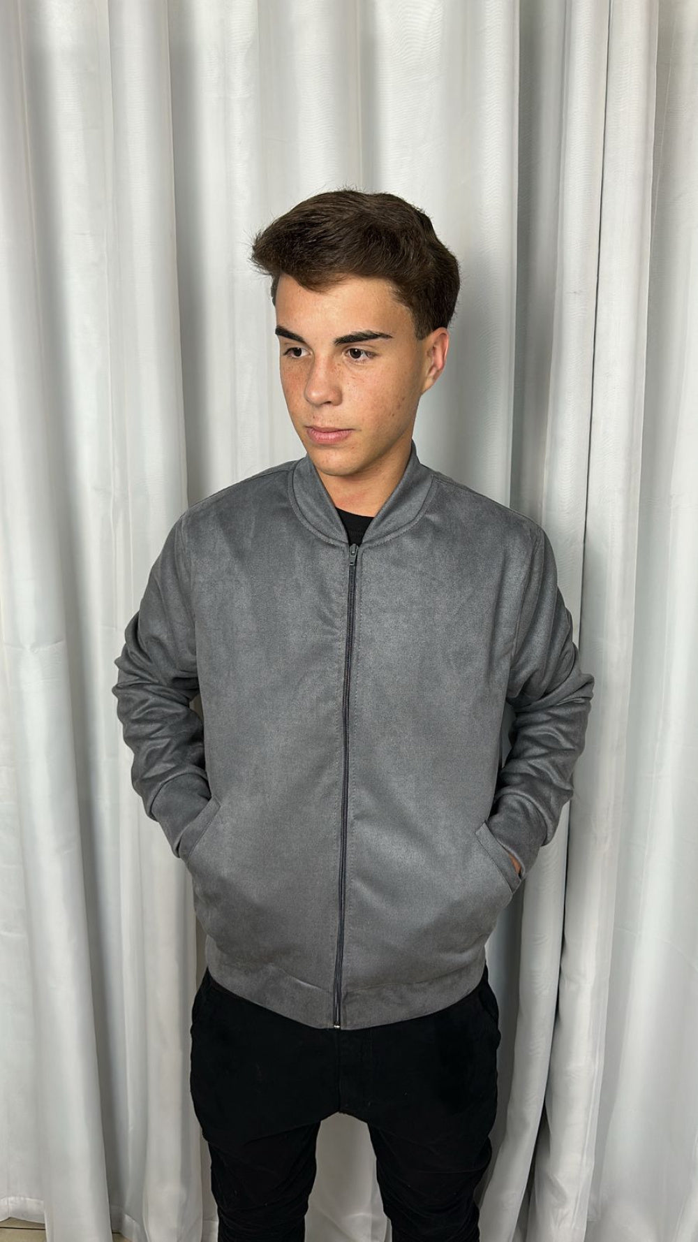 Jaqueta Bomber Suedine